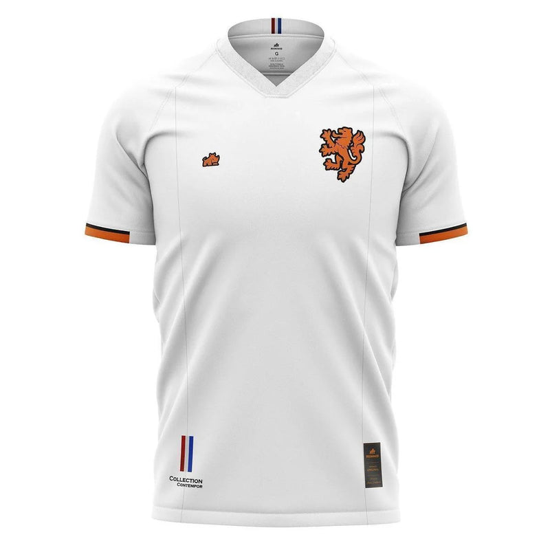 Camisa Holanda Branca Contempor EuroDry Rinno Classicos Futebol - Laranja