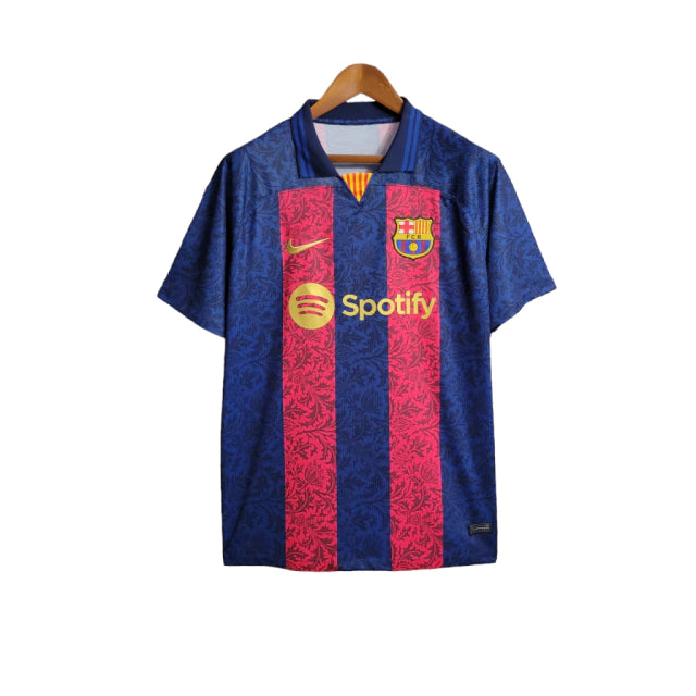 Camisa Barcelona Treino 23/24 Torcedor Masculina - Azul e Grená