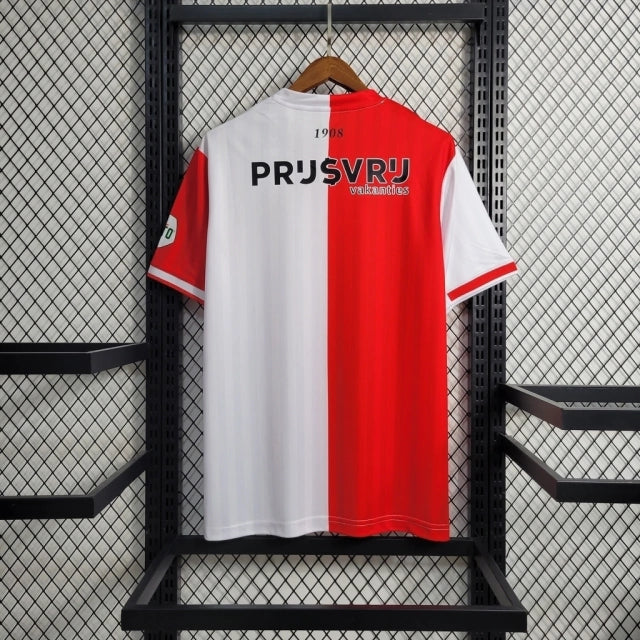 Camisa Feyenoord Home 23/24 - Torcedor Castore Masculina - Branco e Vermelho