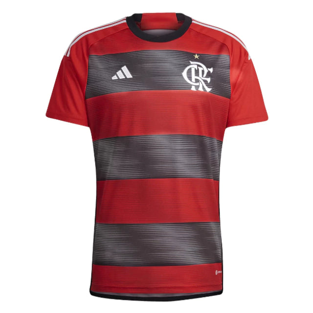 Camisa Flamengo I 23/24 Torcedor Masculina - Vermelho e Preto