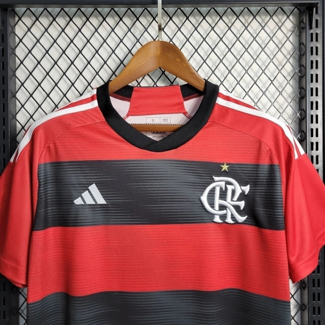 Camisa Flamengo I 23/24 Torcedor Masculina - Vermelho e Preto