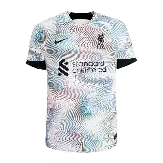 camisa do Liverpool II away 22/23 torcedor nike - branca e roxa