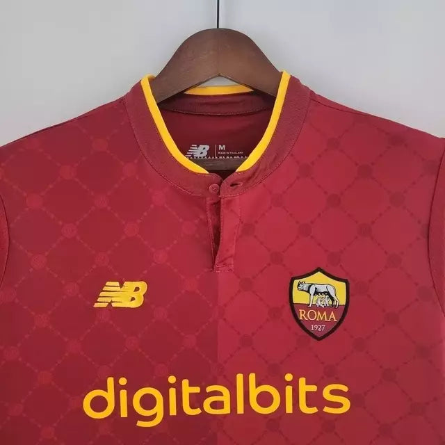 Camisa Roma Home 22/23 Torcedor New Balance Masculina - Vermelho