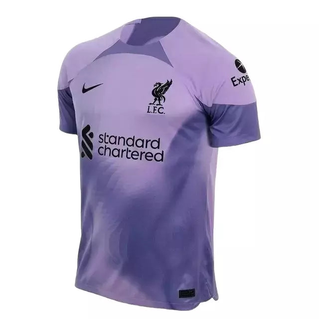 camisa do Liverpool de goleiro 22/23 torcedor nike - roxa