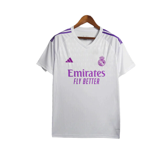 Camisa Real Madrid Goleiro 23/24 - Torcedor Masculina - Branco / Rosa